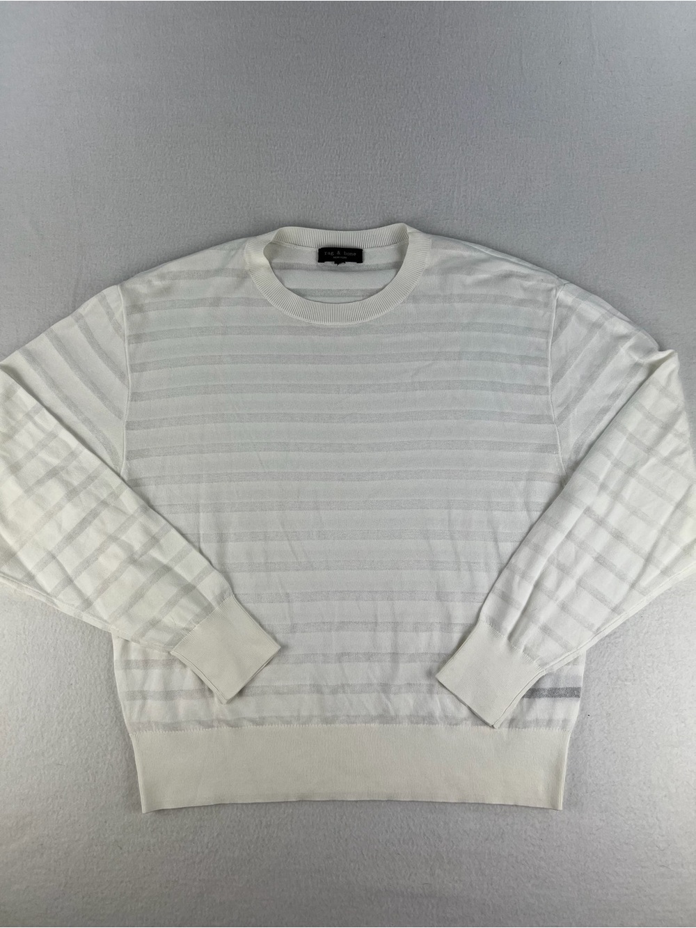 Rag & Bone New York Women’s Ayesha Ivory Crewneck Striped Shirt Women’s Sz XL